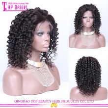 Atacado brasileiro virgem do cabelo humano curto curly lace front perucas para as mulheres negras